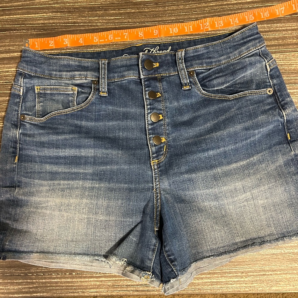Universal Thread Blue Jean Shorts with Cuffed Hem and Relaxed Fit